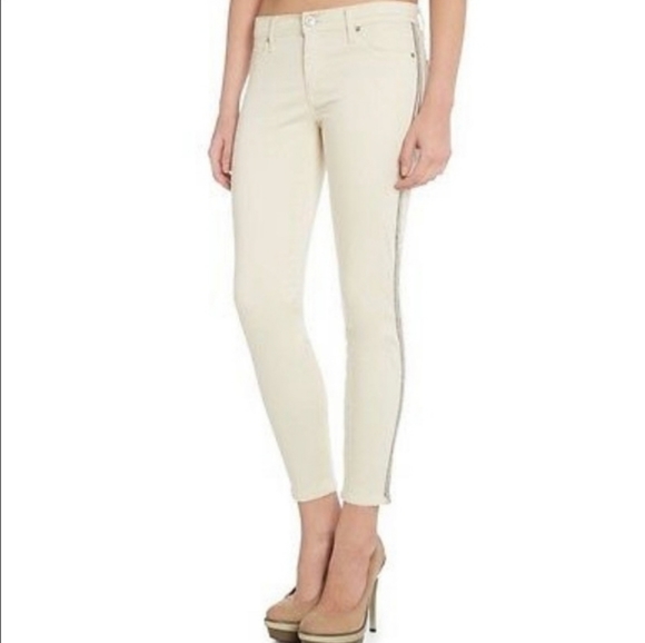 Hudson Luna Super Skinny Cream Cropped Jeans 26 - Picture 1 of 7